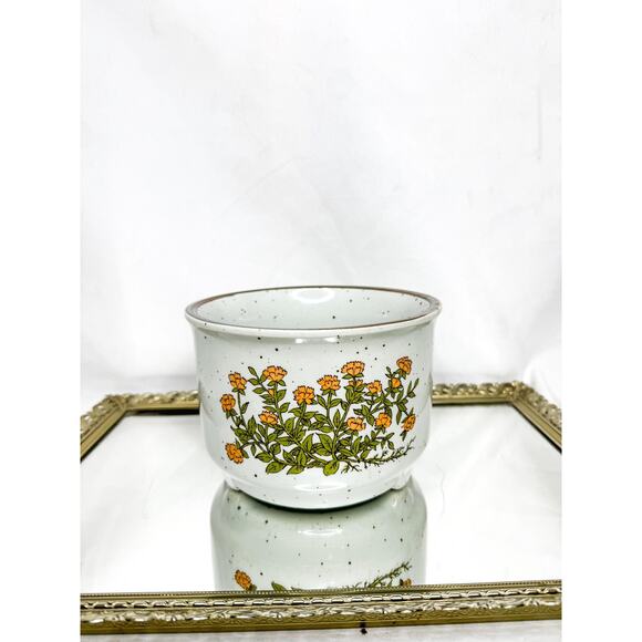 Vintage Takahashi Stoneware Flower Pot/Speckled Stoneware/Planter/Takahash - Picture 1 of 9